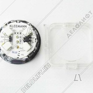 Кнопка приказа, круглая, "11" FMR BS, синяя подсветка, с брайлем