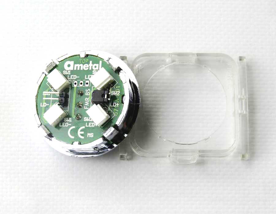 Кнопка приказа, круглая, "12" FMR BS, красная подсветка, с брайлем