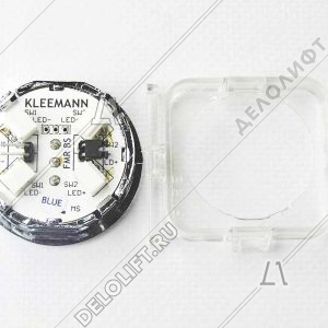 Кнопка приказа, круглая, "12" FMR BS, синяя подсветка, с брайлем