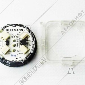 Кнопка приказа, круглая, "10" FMR BS, синяя подсветка, с брайлем