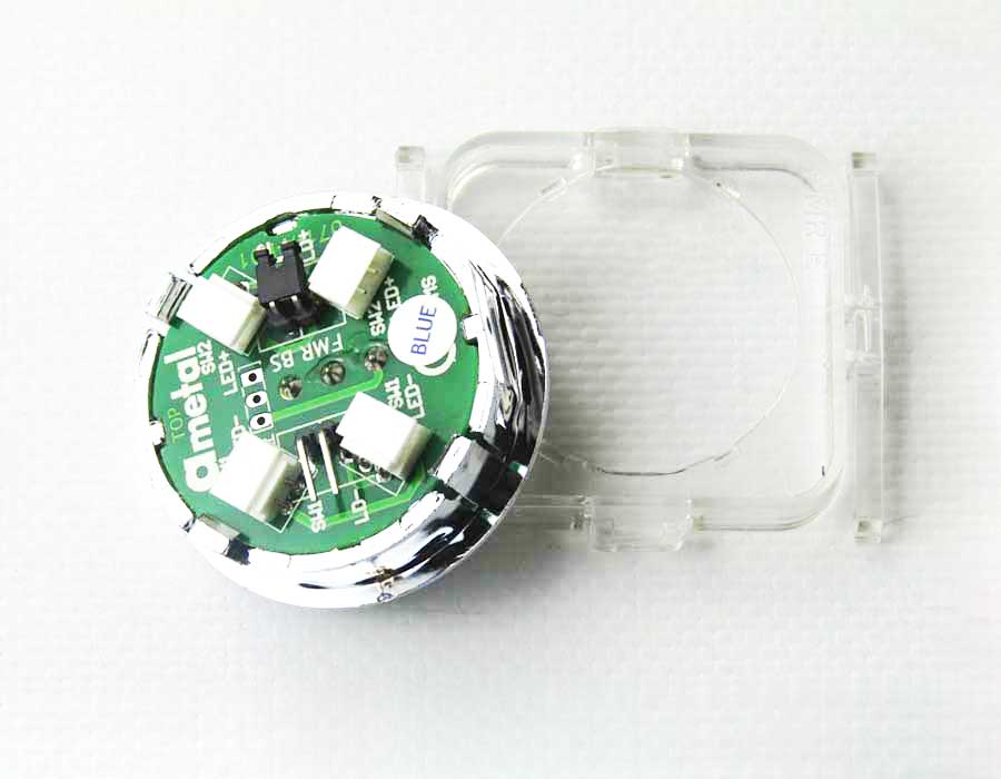 Кнопка приказа, круглая, "вентиляция" FMR BS, синяя подсветка, с брайлем