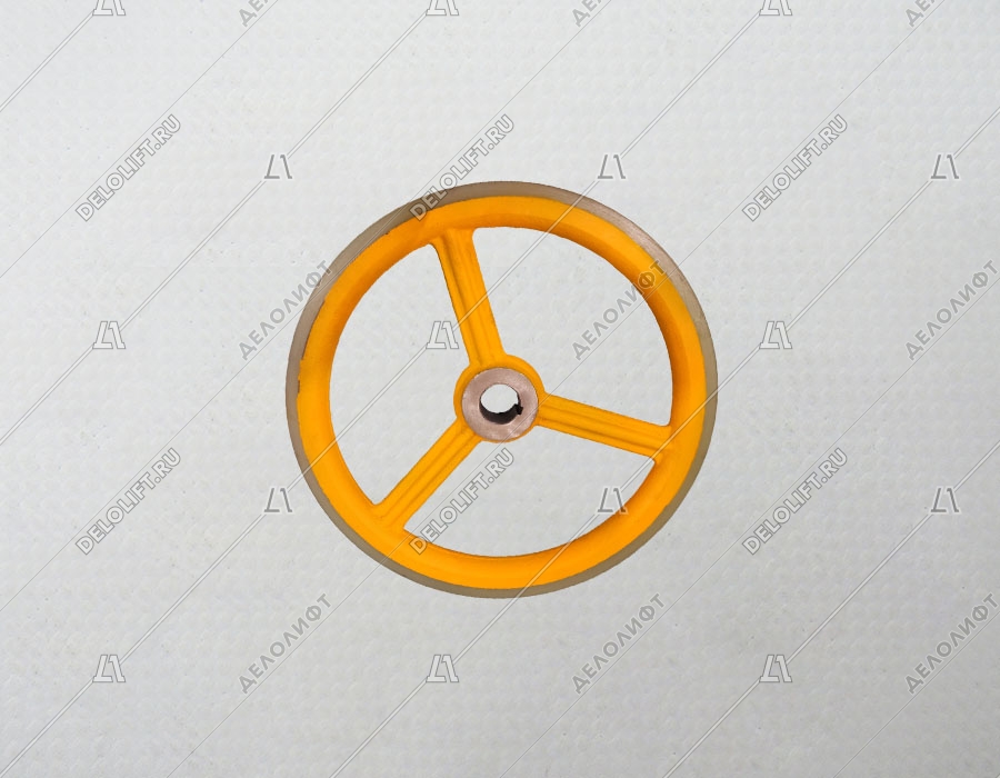 Колесо привода поручня, D - 458 мм, H - 34 мм, d - 45 мм, шпонка - 10 мм, ширина ступицы - 40 мм