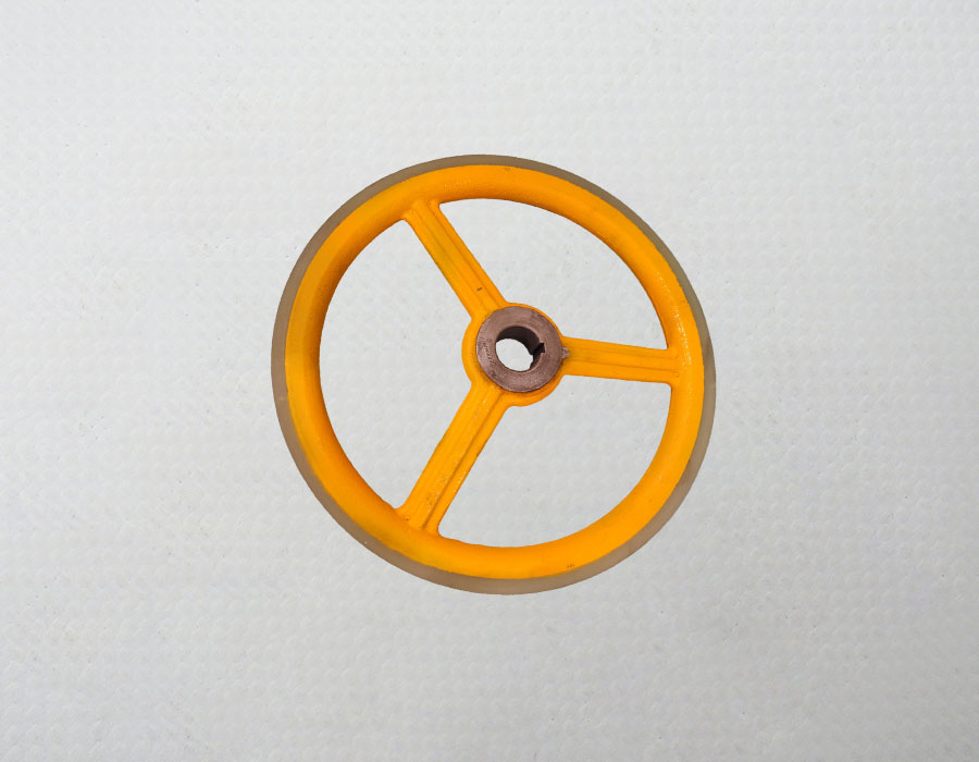 Колесо привода поручня, D - 458 мм, H - 34 мм, d - 45 мм, шпонка - 10 мм, ширина ступицы - 40 мм