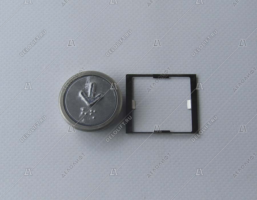 Кнопка вызова/приказа, HUNTER, MVLA2, Вниз, синяя подсветка, с Брайлем