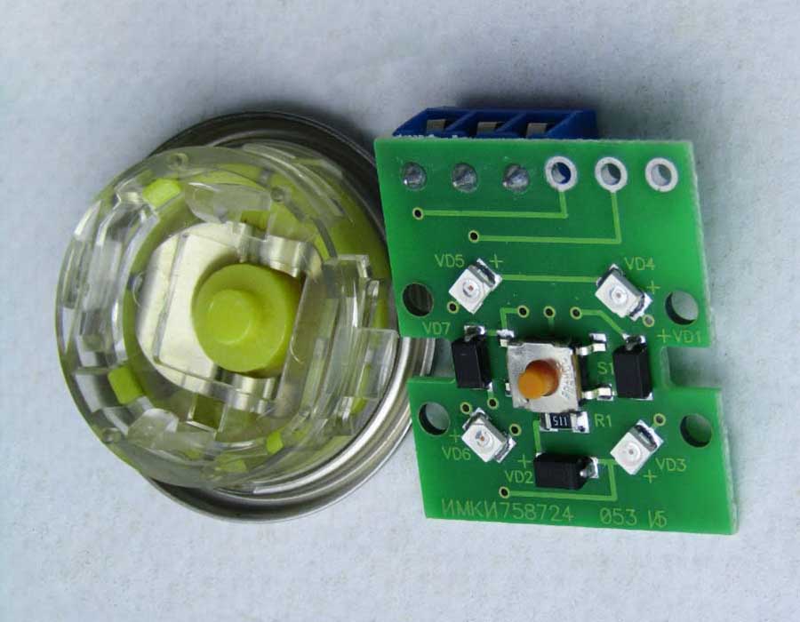 Кнопка вызова/приказа, ВКЛ13А-7-3И, Стрелка, красная индикация