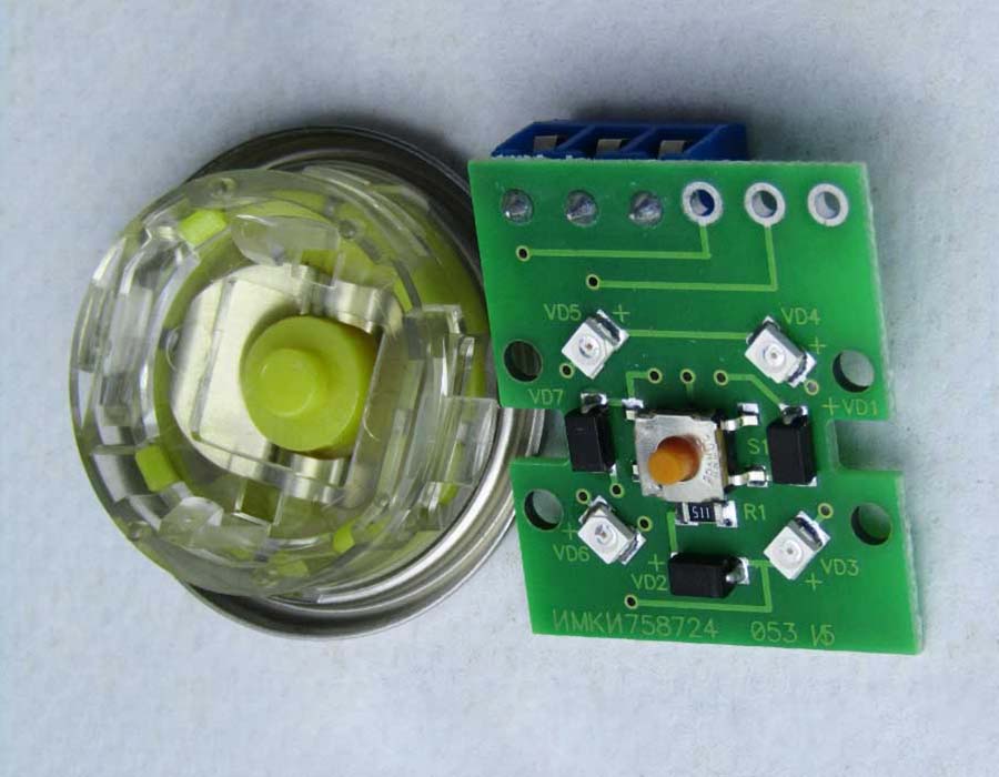 Кнопка вызова/приказа ВКЛ13А-7-4И, 15 этаж, с Брайлем, красная индикация