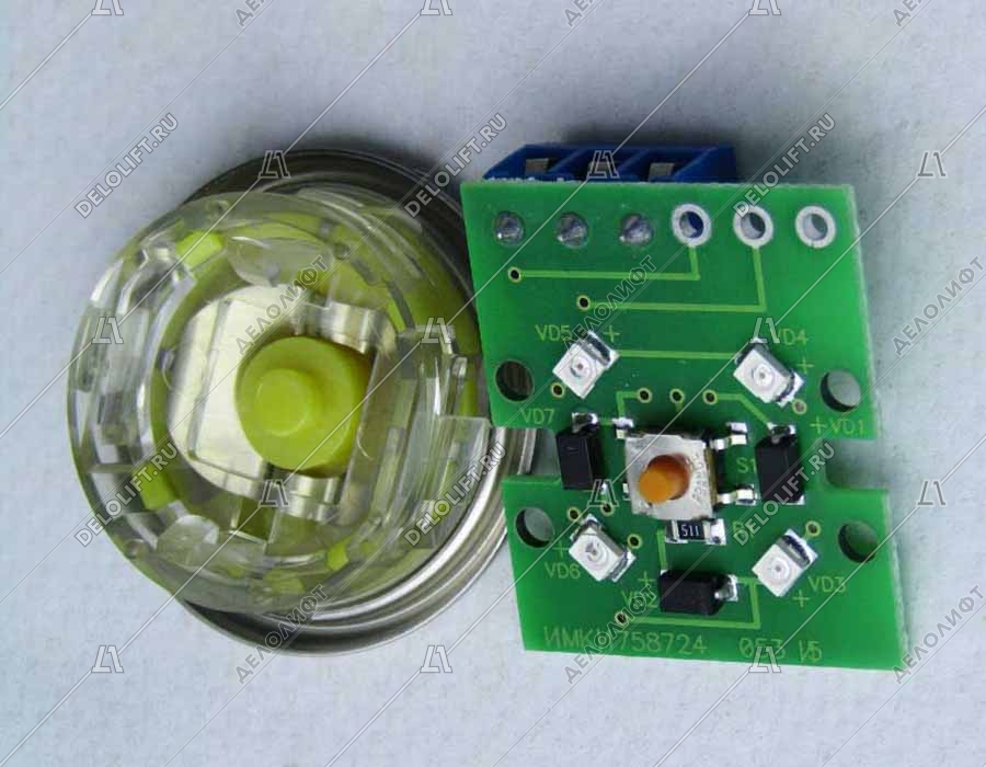 Кнопка вызова/приказа ВКЛ13А-7-4И, 13 этаж, с Брайлем, красная индикация