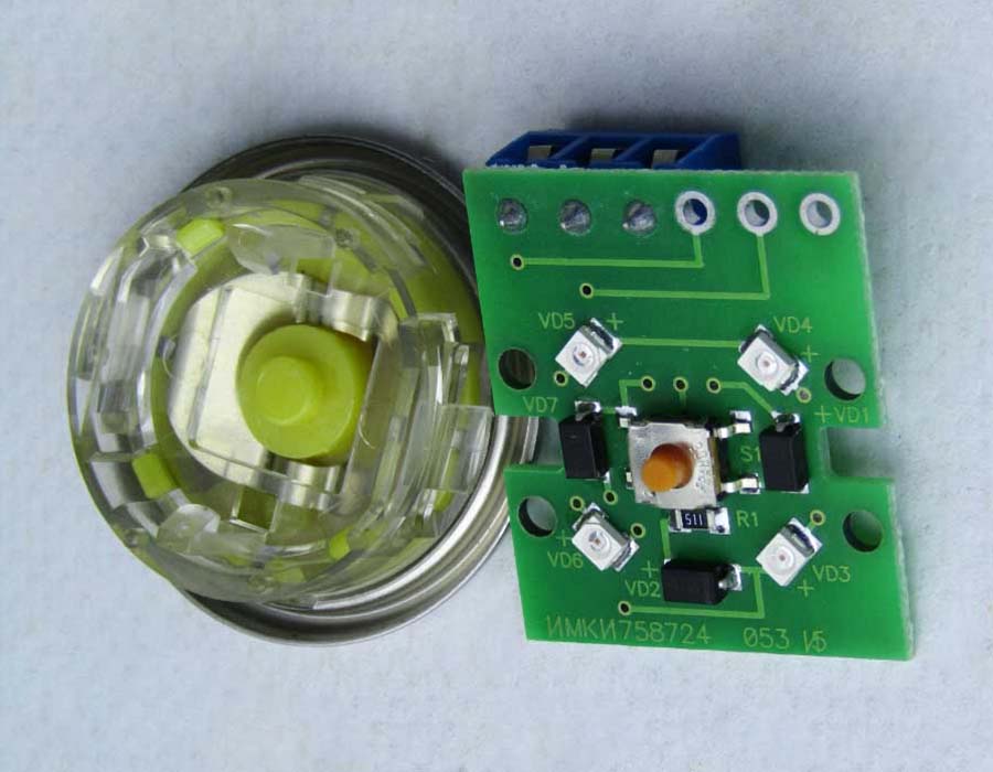 Кнопка вызова/приказа ВКЛ13А-7-4И, 12 этаж, с Брайлем, красная индикация