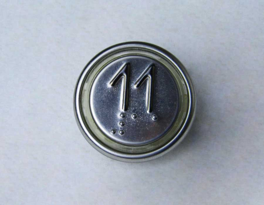 Кнопка вызова/приказа ВКЛ13А-7-4И, 11 этаж, с Брайлем, красная индикация