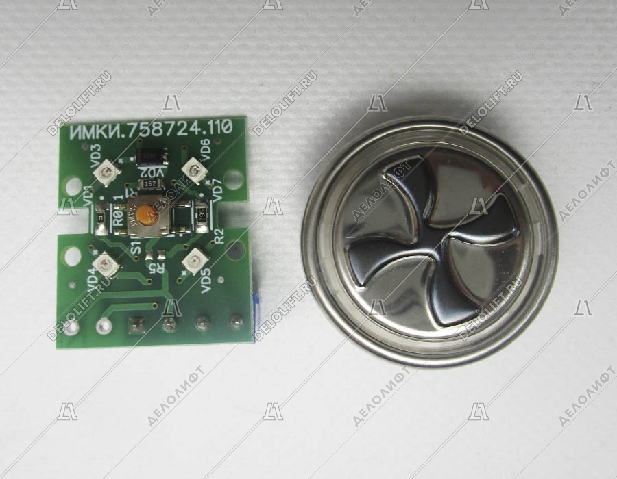 Кнопка вызова/приказа, ВКЛ13А-2-48И, вентилятор, красная подсветка