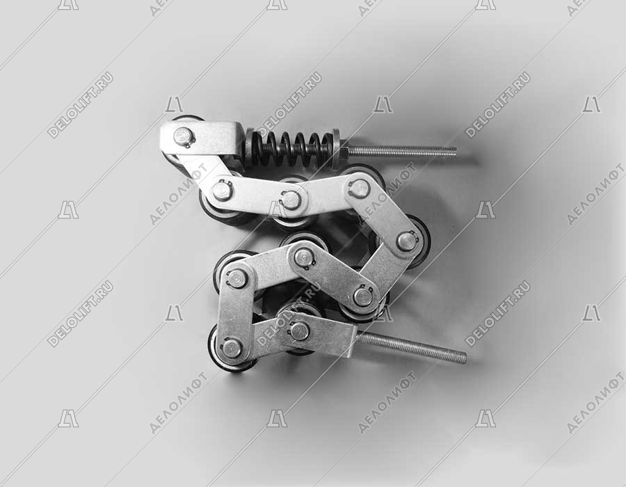 Прижимная цепь поручня, 10 роликов, шаг - 60 мм, ролик 50*50 мм