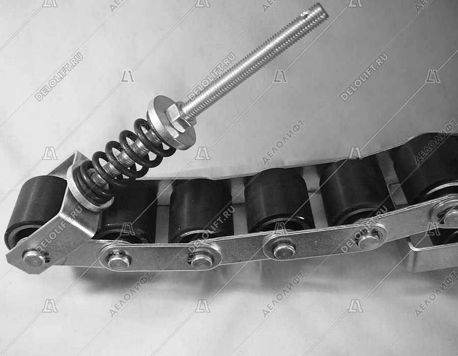 Прижимная цепь поручня, 10 роликов, шаг - 60 мм, ролик 50*50 мм