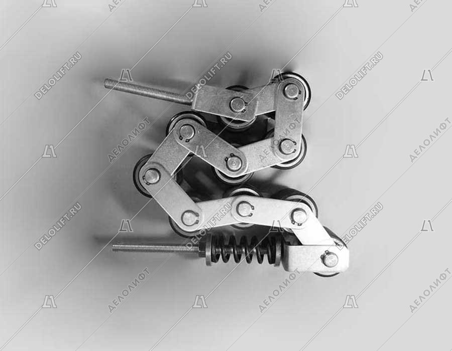 Прижимная цепь поручня, 10 роликов, шаг - 60 мм, ролик 50*50 мм