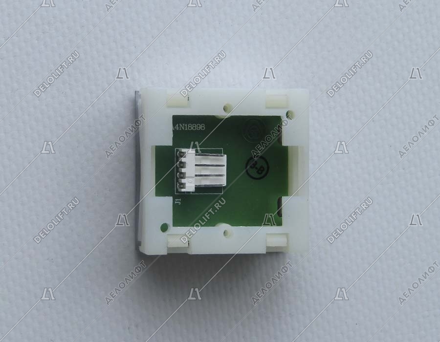 Кнопка приказа, KT40 STEP, 40x40, голубая подсветка, "Открытие", c Брайлем