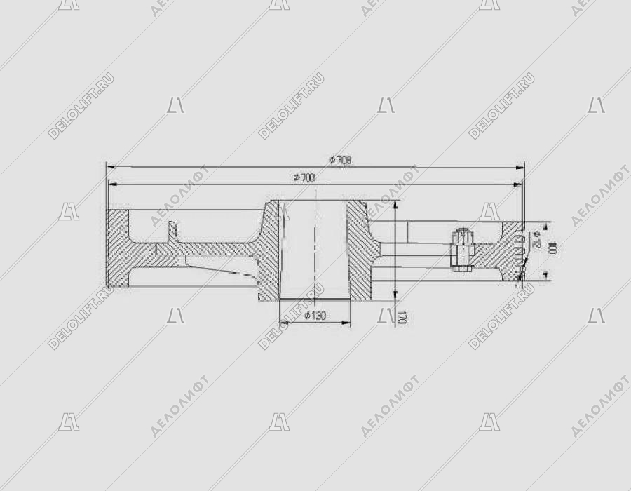 Канатоведущий шкив (КВШ), 700х4х12