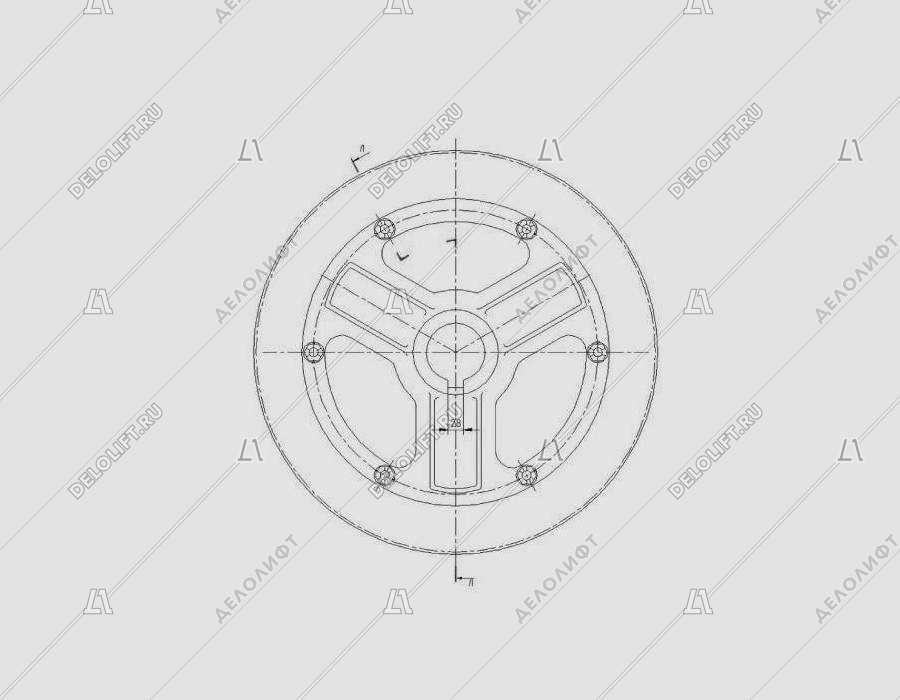 Канатоведущий шкив (КВШ), 700х4х12