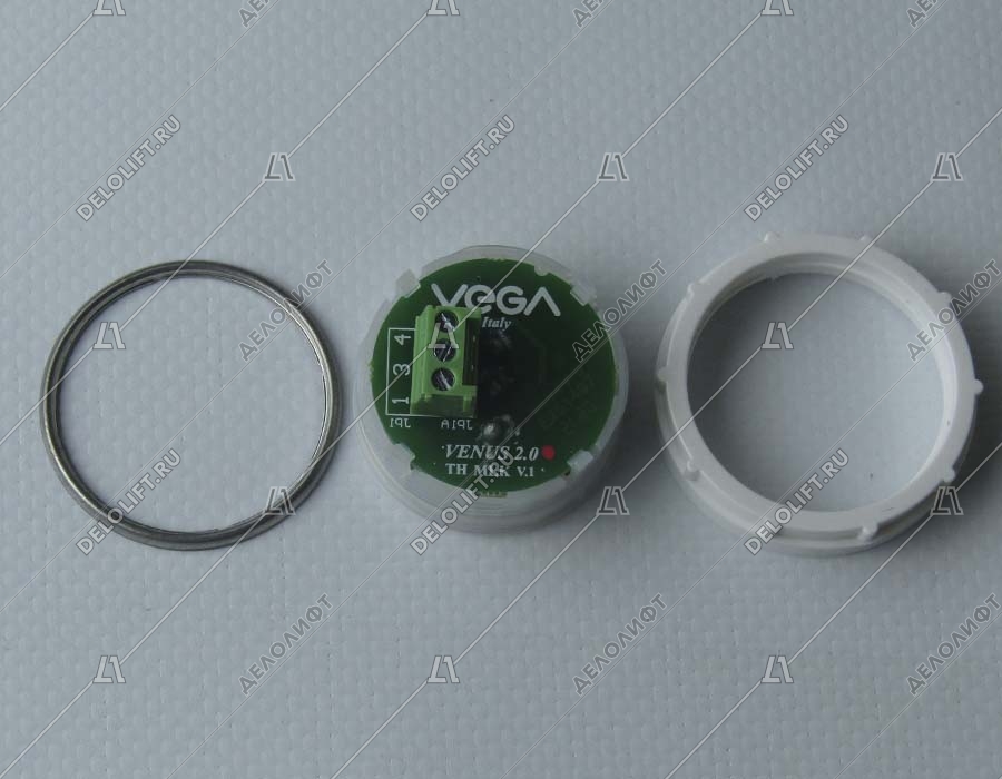 Кнопка вызова/приказа, Venus, 4 этаж, с кодом Брайля, красная подсветка (разъем MLK)