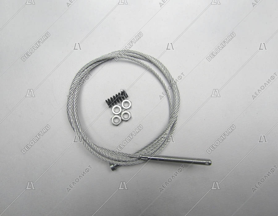 Тросик синхронизации ДК, L - 1890 мм, d - 4 мм, M8, с двумя контр-гайками M8 и пружиной