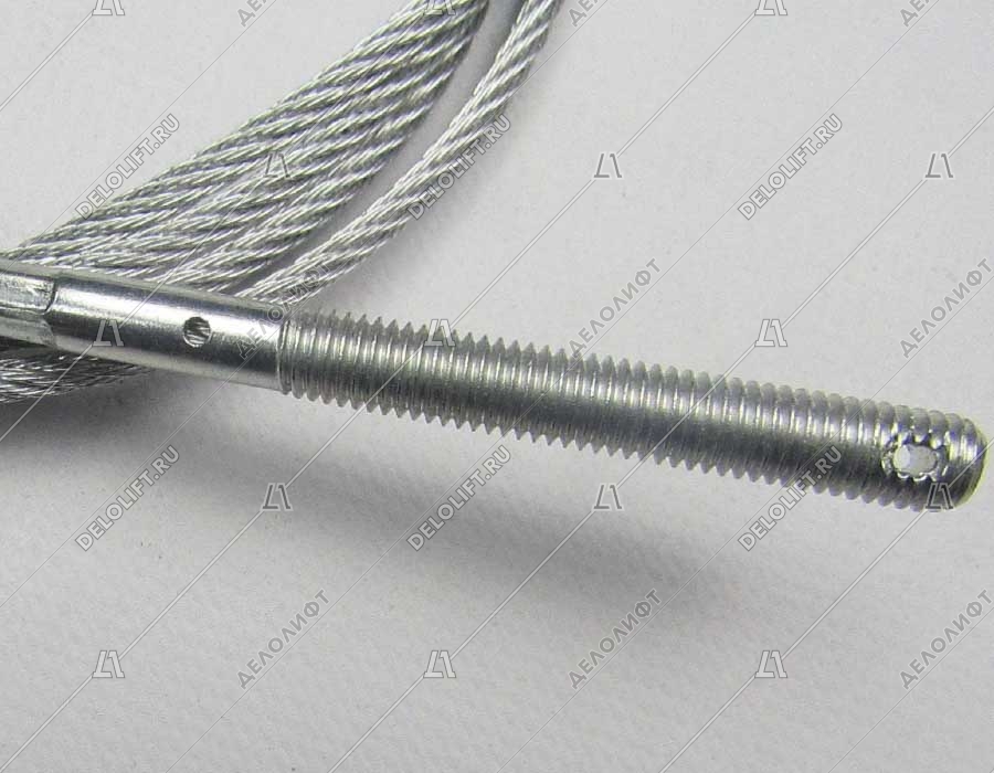 Тросик синхронизации ДК, L - 1890 мм, d - 4 мм, M8, с двумя контр-гайками M8 и пружиной