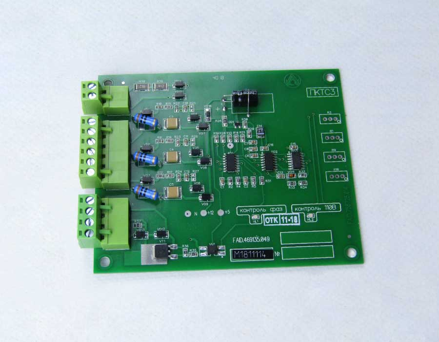 Плата контроля трехфазной сети, УЛ, ПКТС-2, ФАИД.469135.014