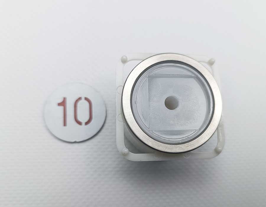 Кнопка, BA213, 10 этаж, круглая, красная индикация