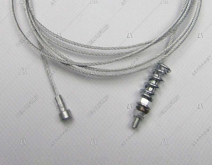 Тросик ДШ, L - 2465 мм, d - 2 мм, М5, с пружиной