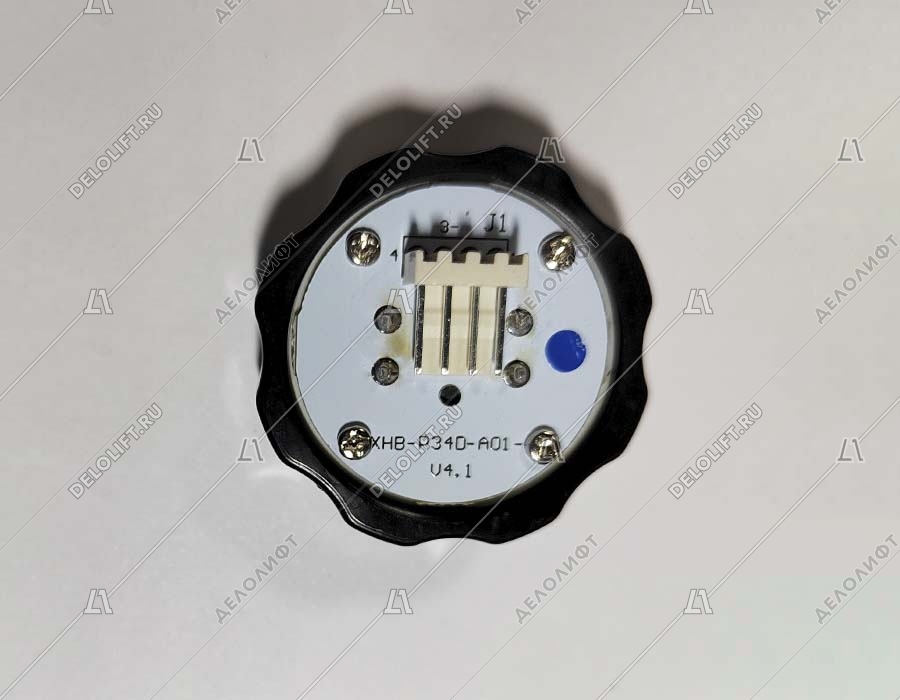 Кнопка вызова/приказа, -1 этаж, тип BR34C, синяя подсветка кнопки и символа, с Браилем