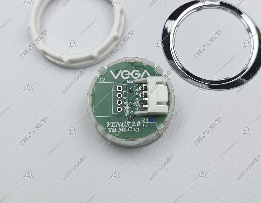 Кнопка вызова/приказа, Venus, 1 этаж, с кодом Брайля, синяя подсветка (разъем MLC)