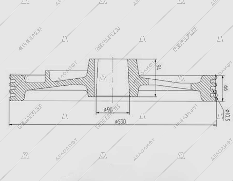 Канатоведущий шкив (КВШ), УТМ, 525х3х10,5