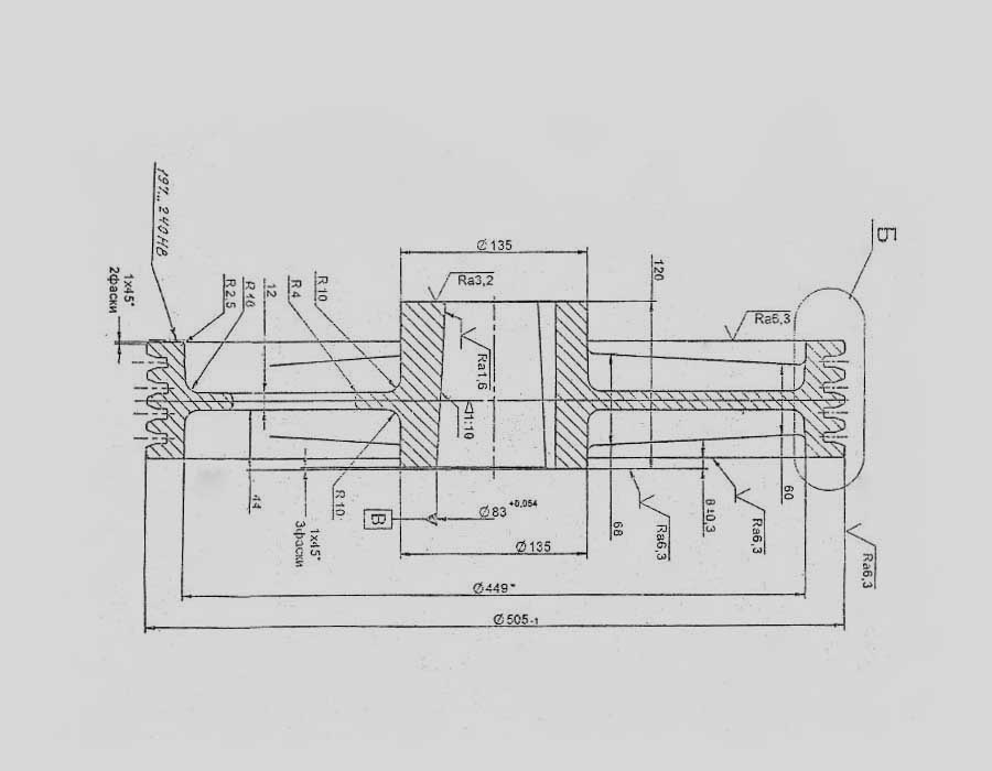Канатоведущий шкив (КВШ), 500х4х10
