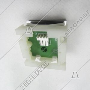 Кнопка вызова/приказа, тип KT40 STEP C, 40х40 мм, 17 этаж, глубина 25 мм, голубая подсветка, с Брайлем (европейский вариант)