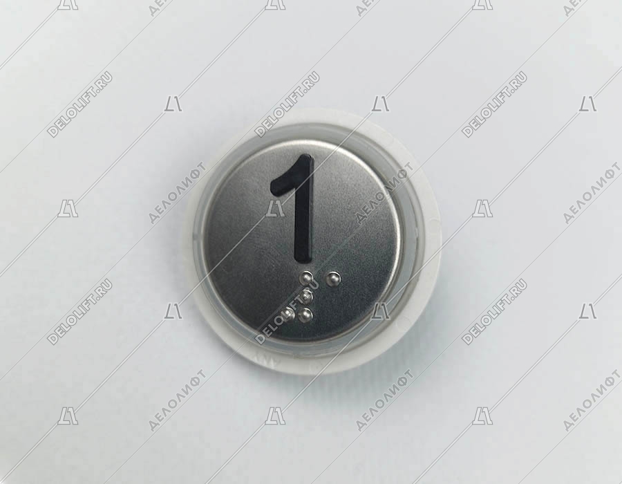 Кнопка вызова/приказа, Venus, 1 этаж, с кодом Брайля, красная подсветка (разъем MLK)