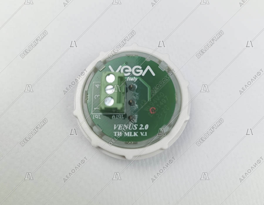 Кнопка вызова/приказа, Venus, 1 этаж, с кодом Брайля, красная подсветка (разъем MLK)