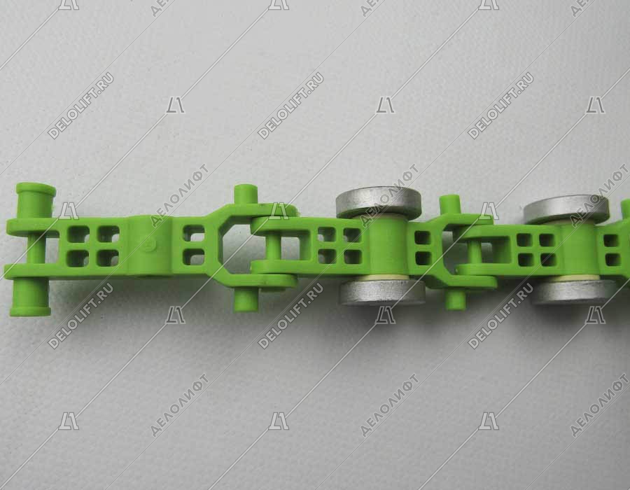 Цепь отклоняющая/огибающая/обводная, 18 звеньев, зеленые звенья