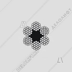 Канат/трос тяговый, d - 6 мм, DIN 3060, 6x19S-FC, FE-bk-1770, 19,6кН, стальной, для ограничителя скорости