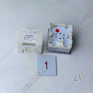 Кнопка вызова/приказа, тип KT40 STEP C, 40х40 мм, 1 этаж, красная подсветка