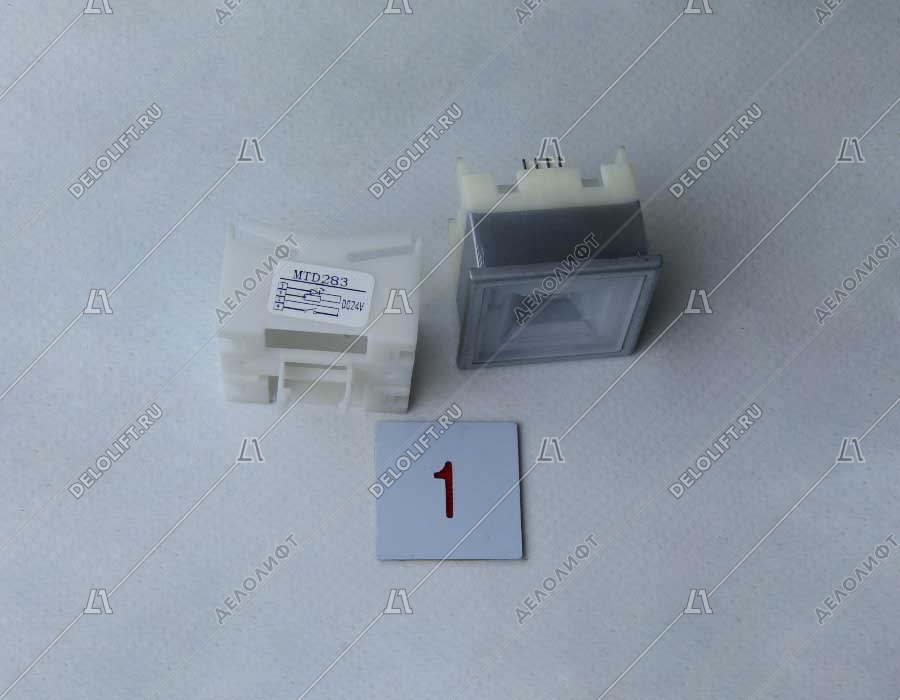 Кнопка вызова/приказа, тип KT40 STEP C, 40х40 мм, 1 этаж, красная подсветка