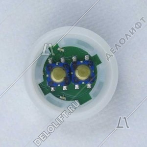 Базовый элемент кнопки приказа, тревога, белый ободок, янтарная подсветка