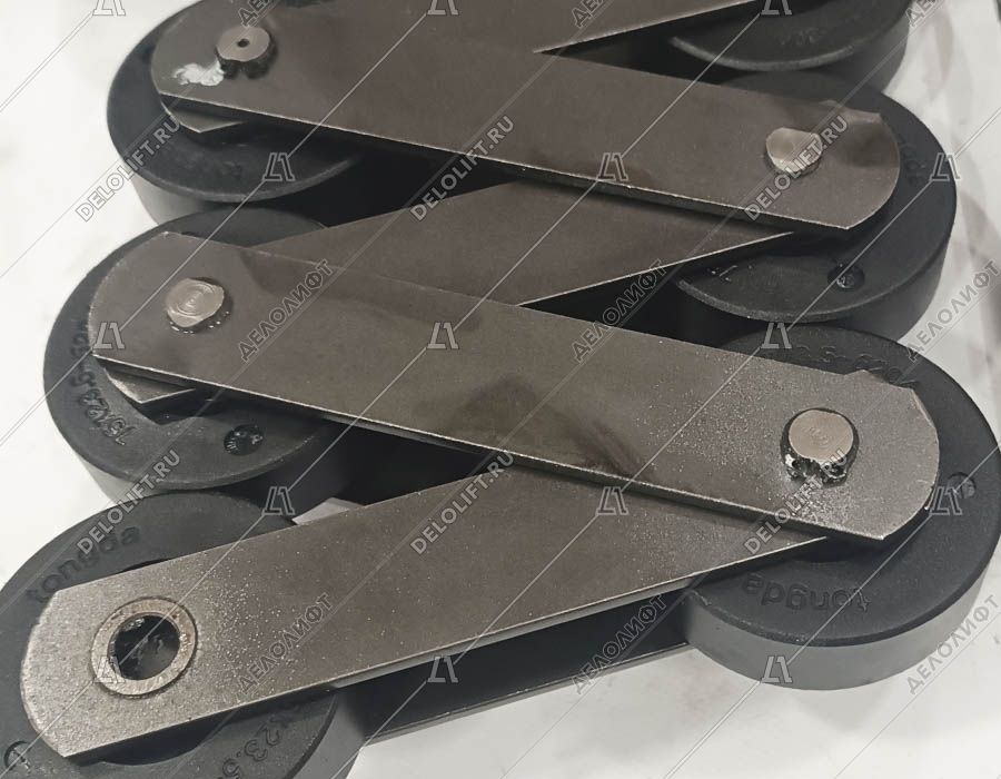 Цепь ступеней/тяговая, 13RI-A, шаг - 133,33 мм, ролик - 75x23,5 мм, палец - 74,5x12,8/12,5 мм, 105 kN (комплект на 2 ступени)