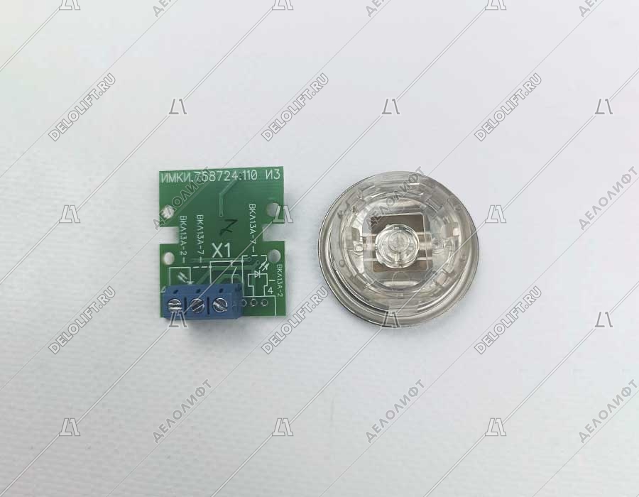 Кнопка вызова/приказа ВКЛ13А-7-4И, 1 этаж, с Брайлем, красная индикация