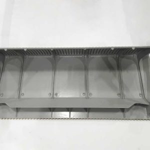 Ступень эскалатора, 1000 мм, 506 NCE, диаметр роликов - 76.2 мм, алюминий, окрашенная (серебро), 3 окрашенные линии демаркации, с фиксирующим пальцем