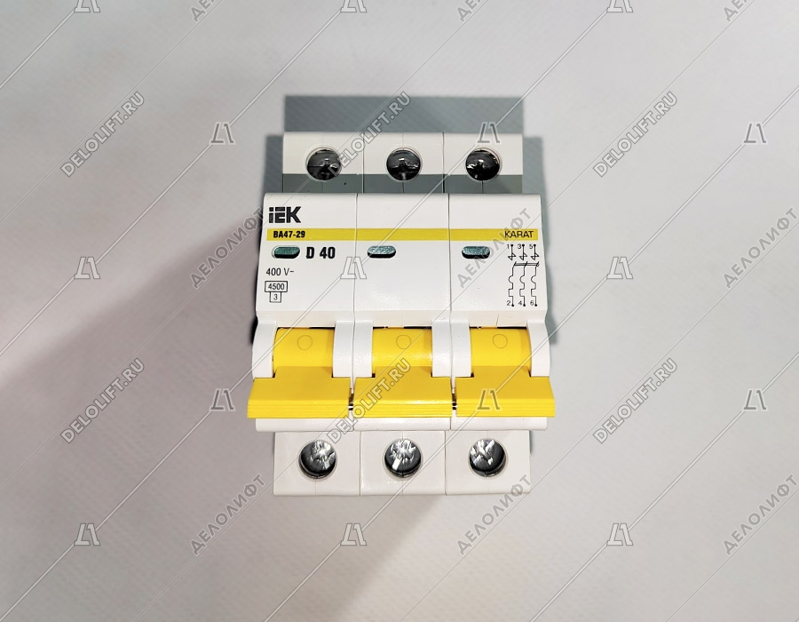 Выключатель автоматический, IEK, ВА47-29, 3Р, 40А, D