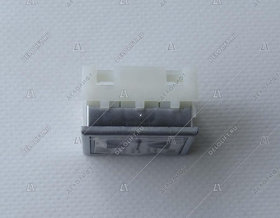Кнопка приказа, KT40 STEP, 40x40, голубая подсветка, закрытие, c Брайлем
