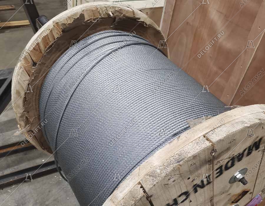 Канат/трос тяговый, d - 16 мм, PAWO F819 S-FC 8х19S-NFC, 121кН, стальной