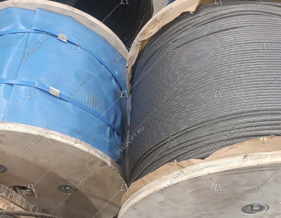 Канат/трос тяговый, d - 10 мм, EN 12385-5, DIN 3062, 8х19S-FC, FE-bk-1570(1370/1770)-sZ, 46кН, стальной (NCSSC)